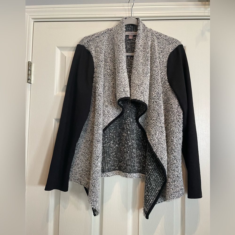 Black and Grey Sweater Jacket